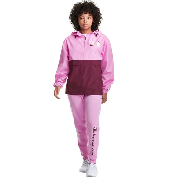 Champion Jacket Pink Stadium Packable Wind Water Resistant NWT - Picture 5 of 16